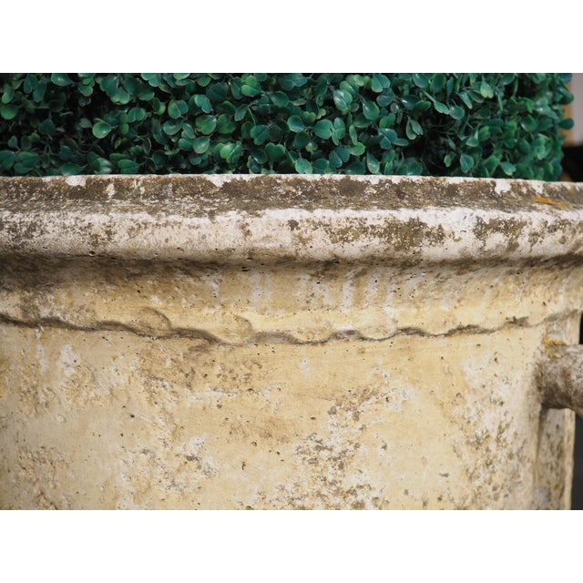 Pair of Vintage French Cement Planters With Looped Handles, Circa 1970s For Sale - Image 12 of 18