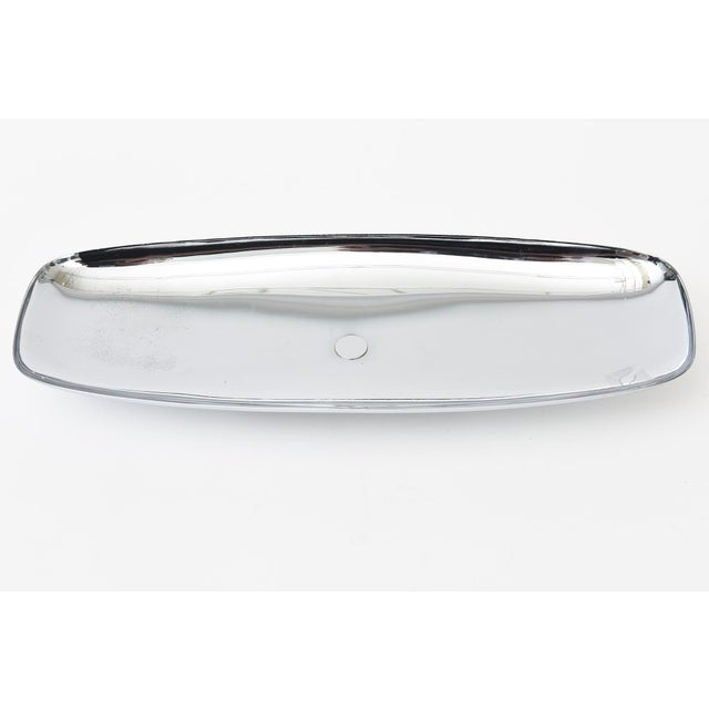 Vintage Wood and Chrome Plated Metal Reactangular Oblong Tray or Bread Tray 60's For Sale In Miami - Image 6 of 11