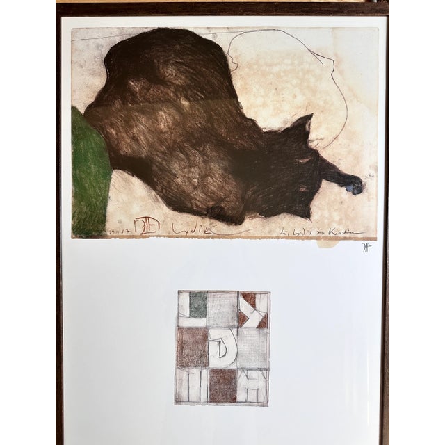 1980s Horst Janssen Cat Lydia Art Poster Germany For Sale - Image 6 of 7