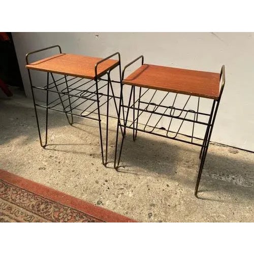 Mid-Century Modern Minimalistic String Nightstands, 1969, Set of 2 For Sale - Image 6 of 7