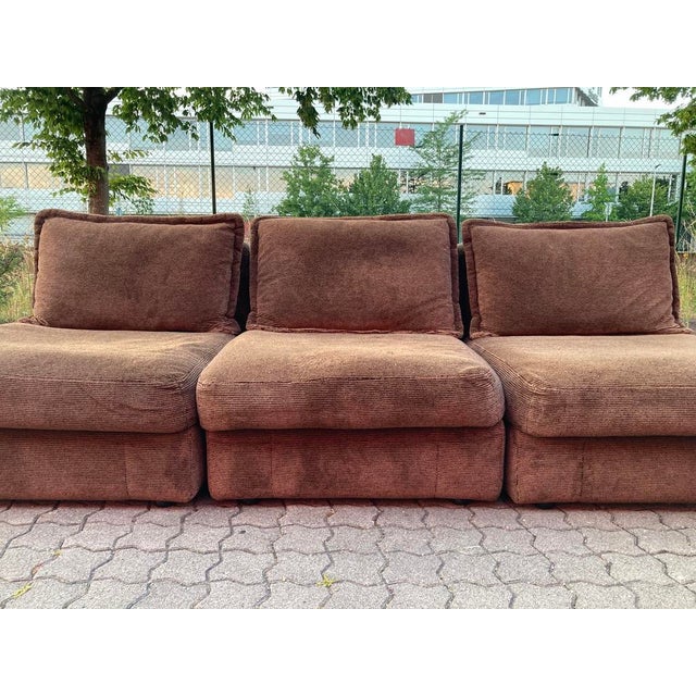 Wood Vintage Modular Brown Sofa Set from Rolf Benz, 1970s, Set of 5 For Sale - Image 7 of 18