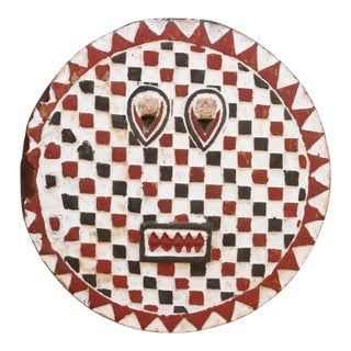 Vintage Red, Black & White Bobo Mask For Sale