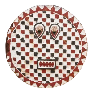 Vintage Red, Black & White Bobo Mask