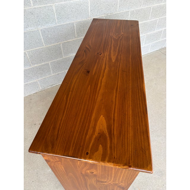 Late 20th Century Ethan Allen Country Craftsman Shaker Style 6 Drawer Pine Dresser & Mirror For Sale - Image 5 of 12