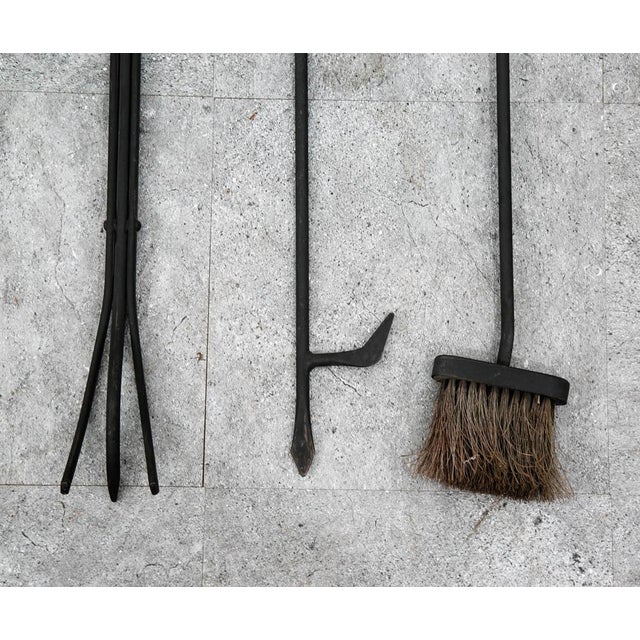 Metal Mid Century Modern Fireplace Tools Metal Cast Iron Pilgrim Seymour Nelson MCM For Sale - Image 7 of 11