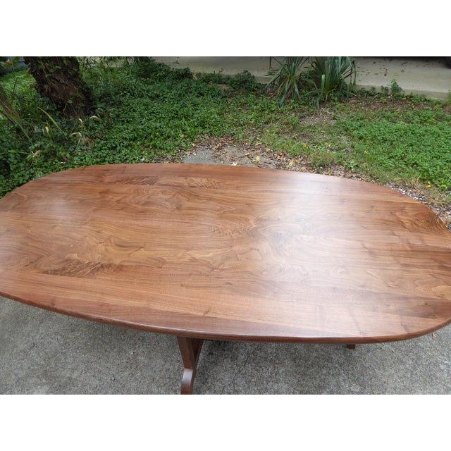 Walnut Oval Dining Tbl. Seat 8 For Sale - Image 9 of 10