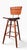 Arthur Umanoff Pair Mid Century Wood Slat Swivel Bar Height Stools by Arthur Umanoff For Sale - Image 4 of 12