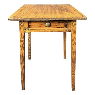 Antique Primitive 1 Drawer Pine Stand For Sale
