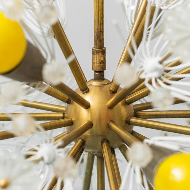 Metal Sputnik Flocon 12-Light Chandelier, 1960s For Sale - Image 7 of 11