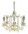 Vintage Faux Butter Cream Bamboo Pagoda Tole 5-Light Chandelier For Sale