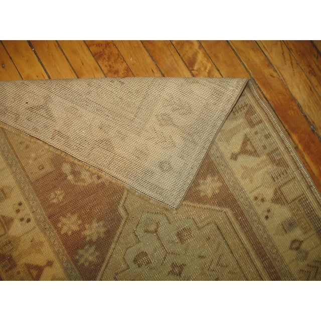 Neutral Brown Geometric Turkish Scenic Runner For Sale - Image 4 of 5