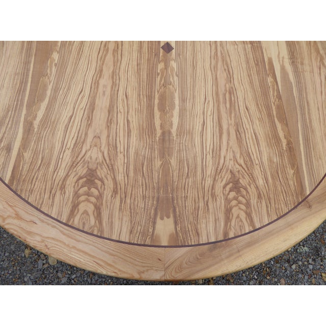 Wood Dining Tbl. In Olive Ash Regal and Rare - With Walnut Embellishments by RichardGentryDesigns For Sale - Image 7 of 12