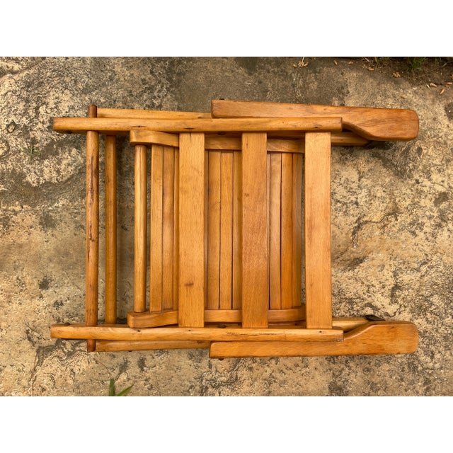 Vintage 20th Century Child’s Folding Deck Wood Chair Chairish