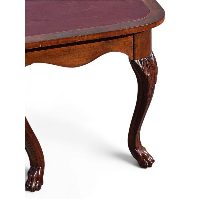 19th Century American Walnut Center/Desk/Parlor Table/New Reddish Brown Leather. For Sale - Image 10 of 18