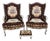 Louis XV High-Backed Armchairs and Ottoman, Set of 3 For Sale