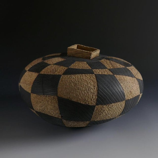 Mr Vénérable Is Dressed Vases in Oak Wood by Yann Marot, Set of 3 For Sale - Image 11 of 14