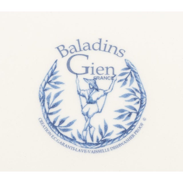 Yellow Faiencerie De Gien "Baladins" Plate Service for 6 For Sale - Image 8 of 13