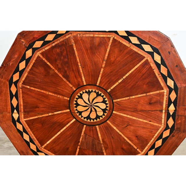 Early 19th Century Italian 19th Century Marquetry Inlay Pedestal Table For Sale - Image 5 of 15