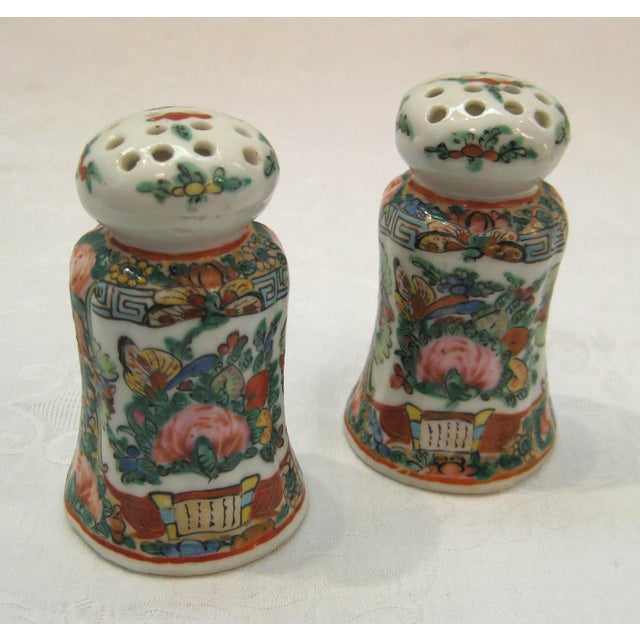 1930s Rose Canton China Porcelain Dragon Motif Salt & Pepper Shakers a Pair Chairish