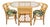Vintage Coastal Rattan Bistro Table & Chairs Set, New Tropical Fabric, 1970s For Sale