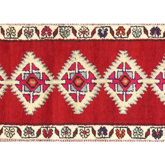 1960s Turkish Oushak Runner. Handwoven with wool on wool foundation in the Oushak region of Western Turkey. The Anatolian...