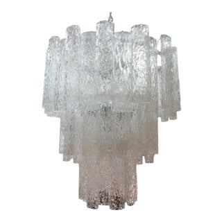 1960's Mid-Century Murano Glass Chandelier-Venini Style For Sale