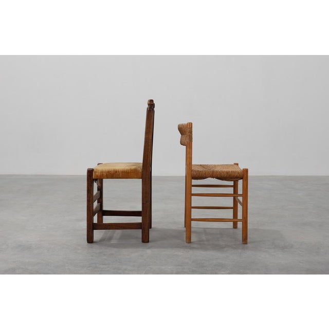 Spanish Hand-Carved Oak Side Chair with Velour Seat, 19th Century For Sale - Image 6 of 14