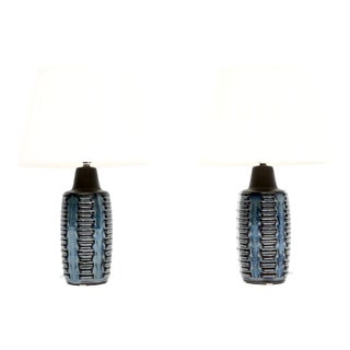Vintage Danish Ceramic Table Lamps by Einar Johansen for Soholm, 1960, Set of 2 For Sale