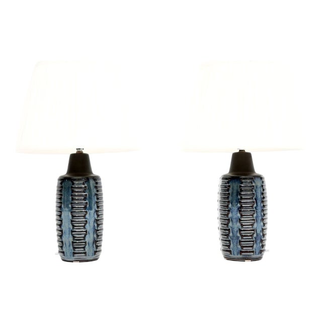 Vintage Danish Ceramic Table Lamps by Einar Johansen for Soholm, 1960, Set of 2 For Sale