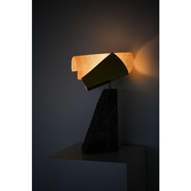 Lorian Table Lamp in Brass, Fabric and Marble by Erik Bratsberg, 2021 For Sale - Image 10 of 12