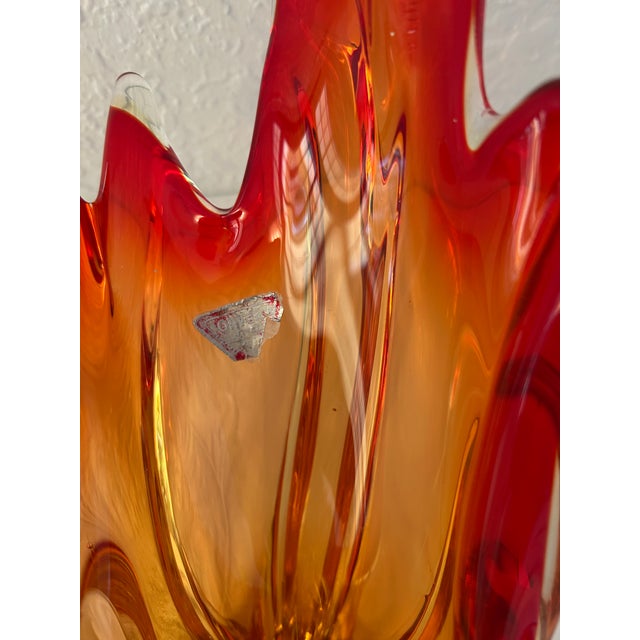 Glass Mid-Century Large Ferro & Lazzarini Murano Glass Bowl For Sale - Image 7 of 7