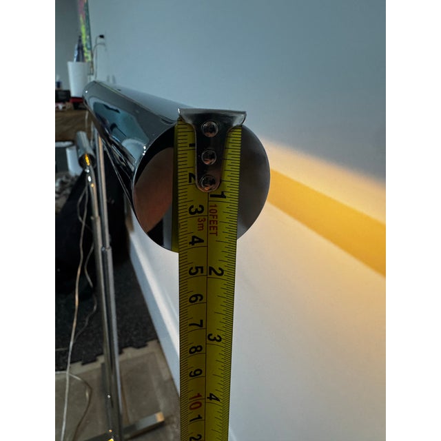 1980s Mid-Century Modern Chrome Casella Floor Lamps — Pair of 2 For Sale - Image 9 of 12