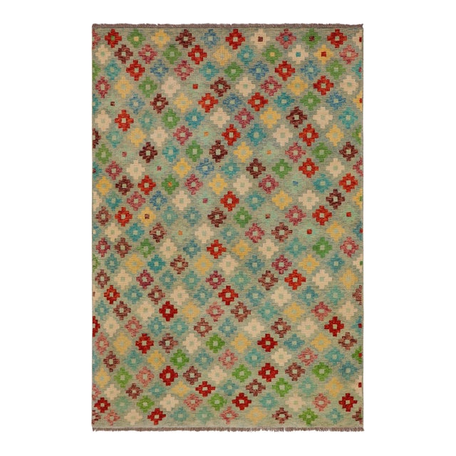 Eclectic Balochi Blue/Rust Wool Rug - 5'1''x8'2'' For Sale