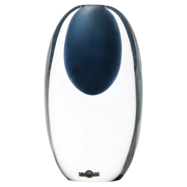 Glass Vase in Blue by Gunnar Nylund, 1950s For Sale