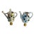Pair Antique Toys Porcelain Flowerr Cans Lamp Finials For Sale