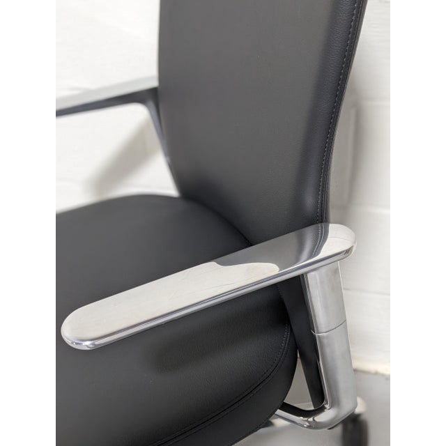Contemporary Vitra Pacific Chair in Black Leather For Sale - Image 3 of 5