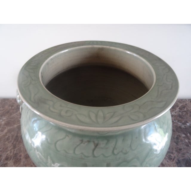 A fine quality late 19th century or early 20th century fish bowl or Dardinere on vintage stand with embossed detail....