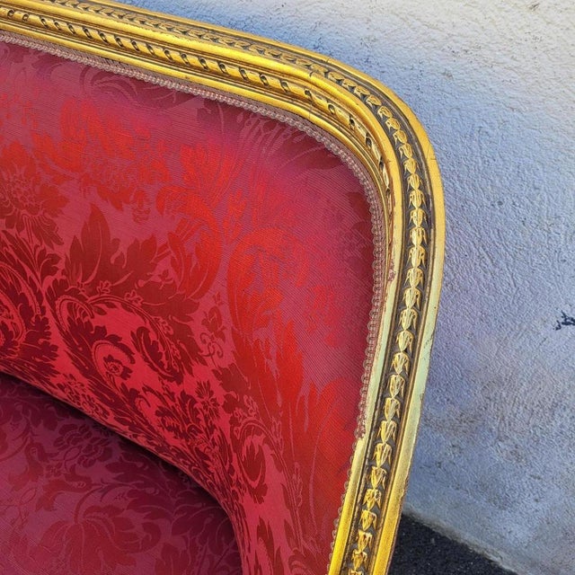 20th Century Louis XVI Style Bench in Gilded Wood For Sale - Image 5 of 17