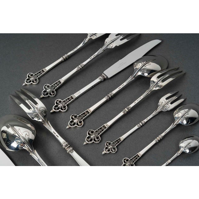 Cardeilhac Silver Cutlery Set with Minerva Hallmark, 1890s, Set of 150 For Sale - Image 10 of 15