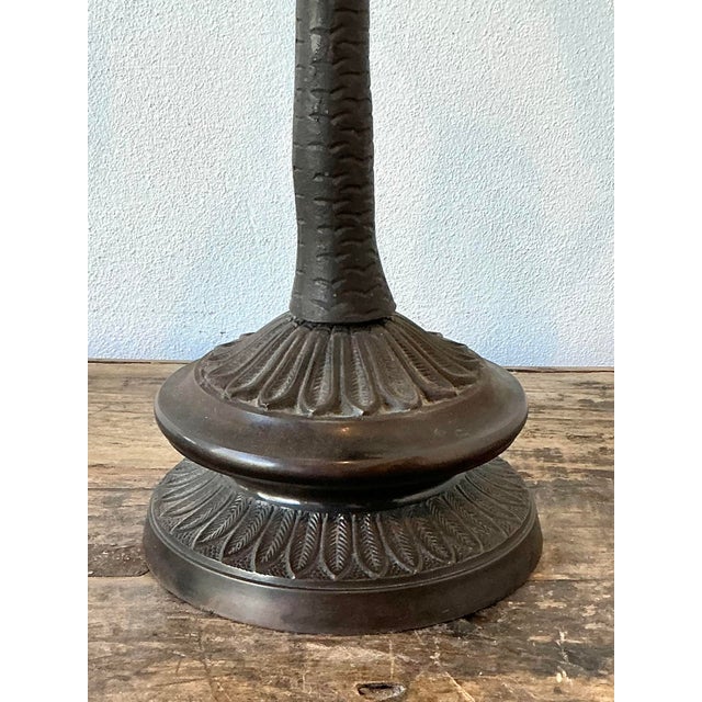 Late 20th Century Vintage Bronze Palm Tree Lamp For Sale - Image 5 of 12