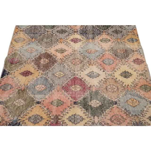 Textile Vintage Turkish Scatter Wool Rug 4 X 7 For Sale - Image 7 of 13