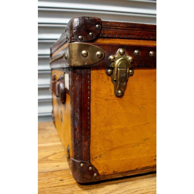 Early 20th Century Orange Steamer Trunk from Louis Vuitton, 1910 For Sale - Image 5 of 18