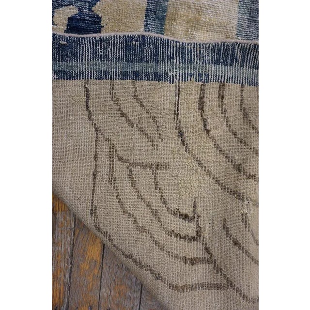 1880s Tan Beige Dragon Antique Chinese Ningxia Rug 9'x 11' 6" Handknotted Wool Carpet For Sale - Image 4 of 8