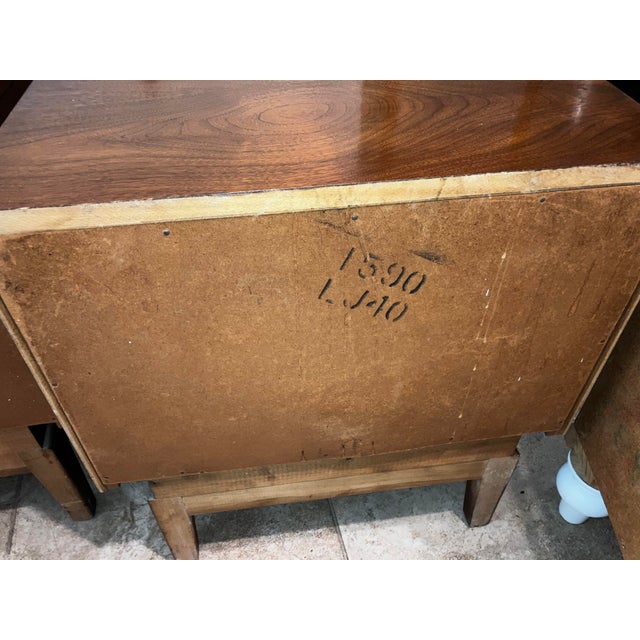 Wood Mid Century Modern Diamond Front Nightstands For Sale - Image 7 of 18