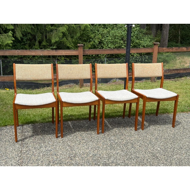 Mid-Century Modern Set of Four (4) Danish Mid-Century Modern Dining Chairs in Solid Teak by D-Scan, C. 1980's For Sale - Image 3 of 9