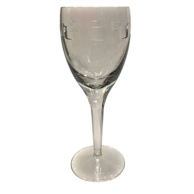 Geo Oden Crystal White Wine Glasses by John Rocha for Waterford a Set