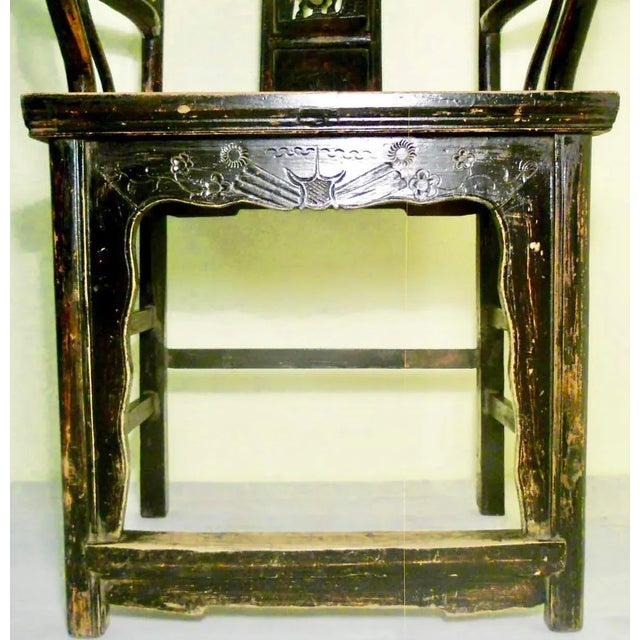 Antique Chinese High Back Arm Chairs, Circa 1800-1849 - A Pair For Sale - Image 10 of 11