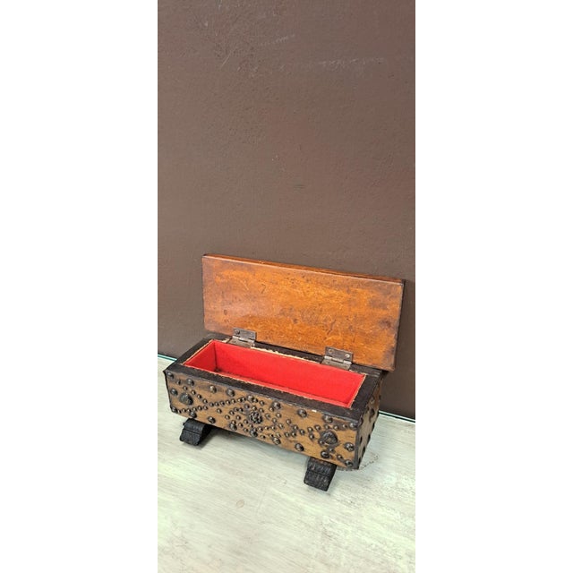 Antique Handcrafted Jewelry Box, 1940s For Sale - Image 6 of 10