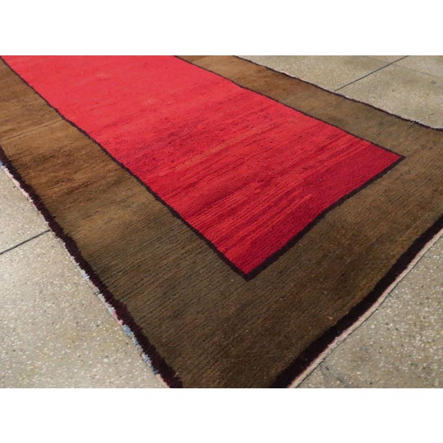Ruby Red Galerie Shabab Collection Mid-20th Century Handmade Turkish Anatolian Long Runner For Sale - Image 8 of 10
