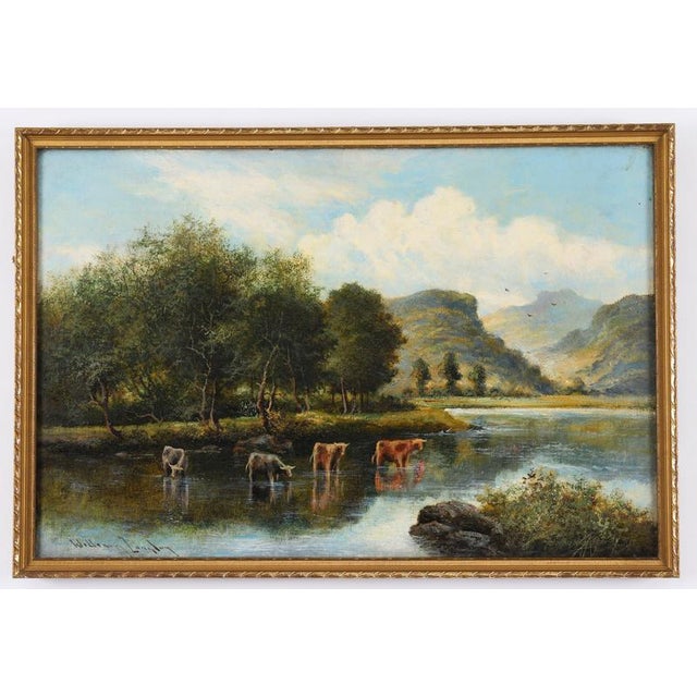 William Langley, Rural Landscape with Cows, 19th Century, Canvas For Sale - Image 13 of 14